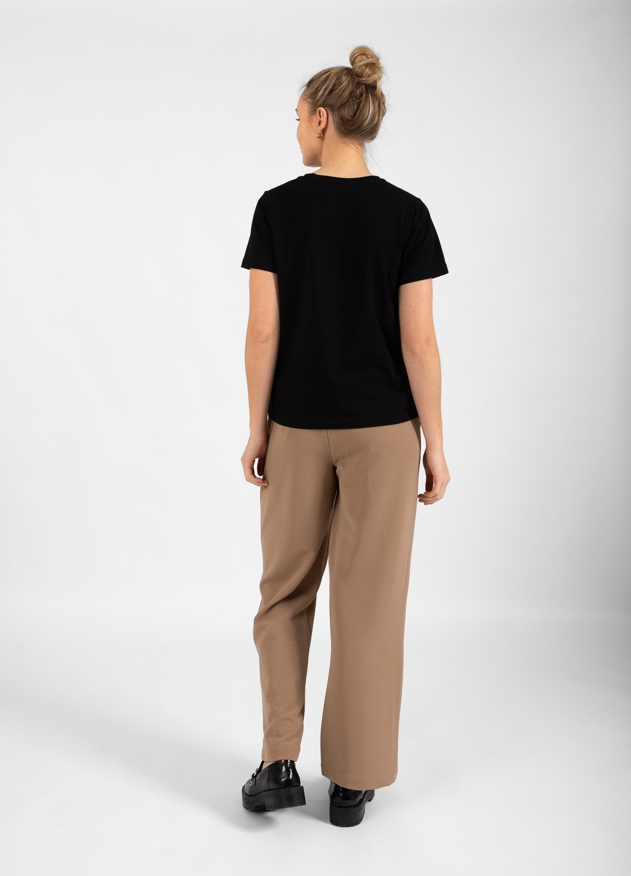 JERSEYBUKSER - SILLE PASFORM - Dark Brown