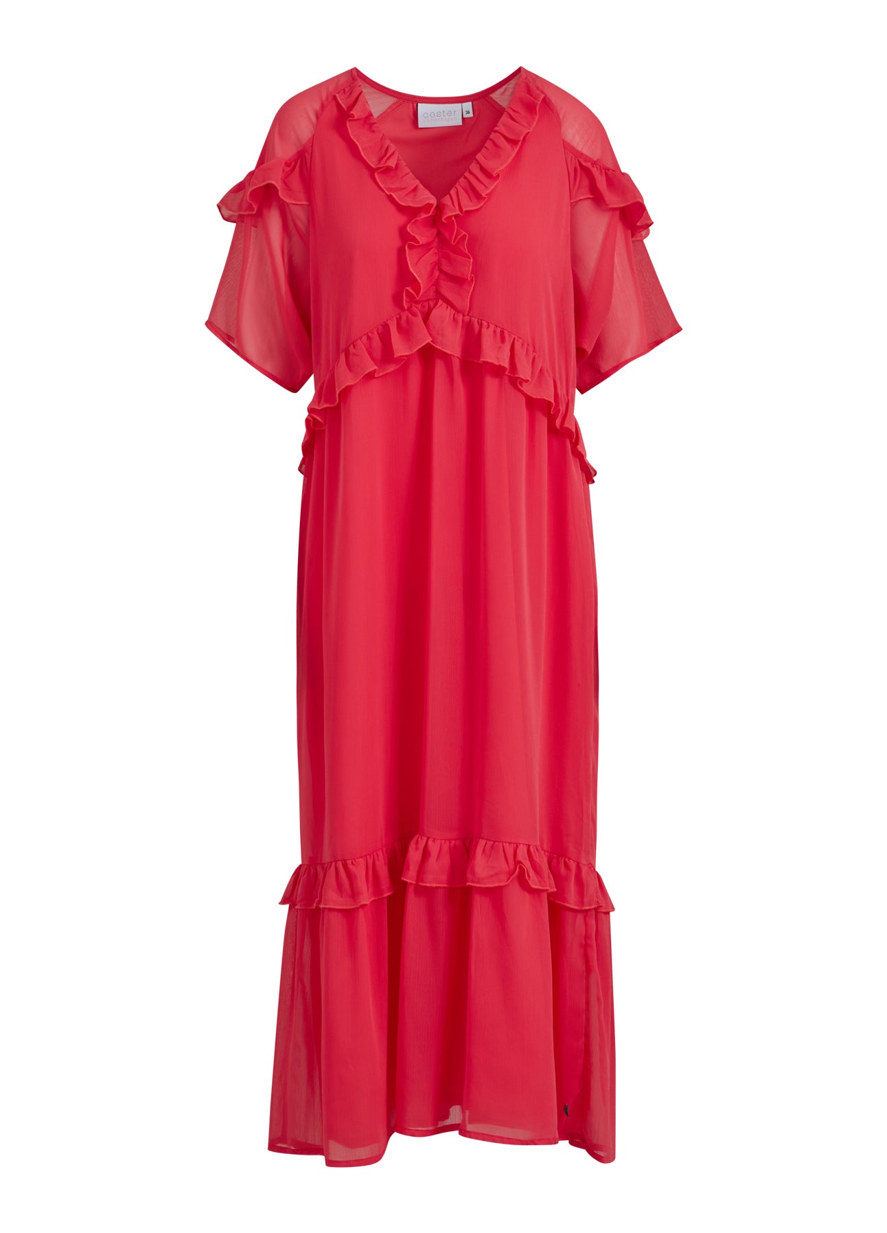 LANG KJOLE M. FLÆSER - Coral pink