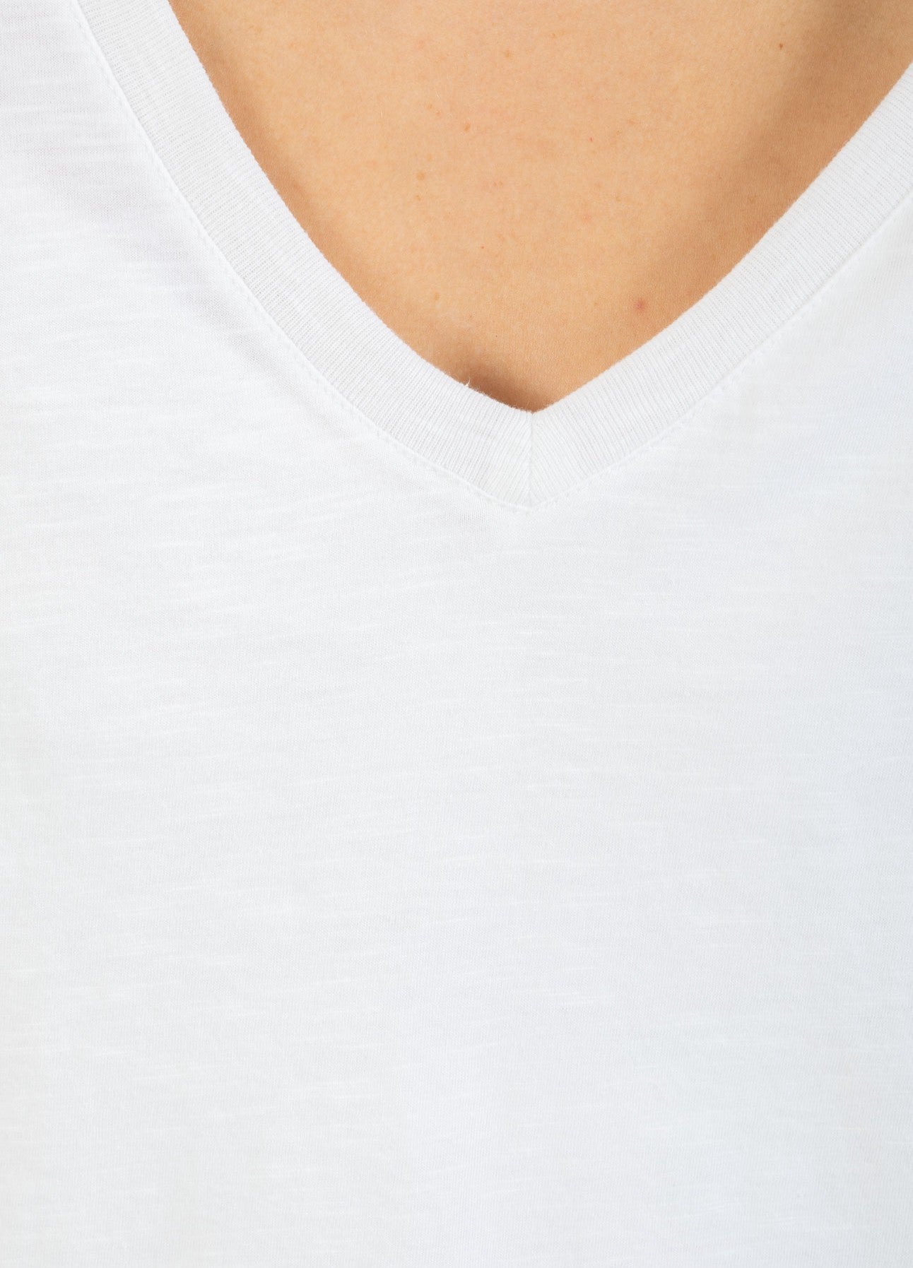 CC HEART LANGÆRMET V-HALS T-SHIRT - White