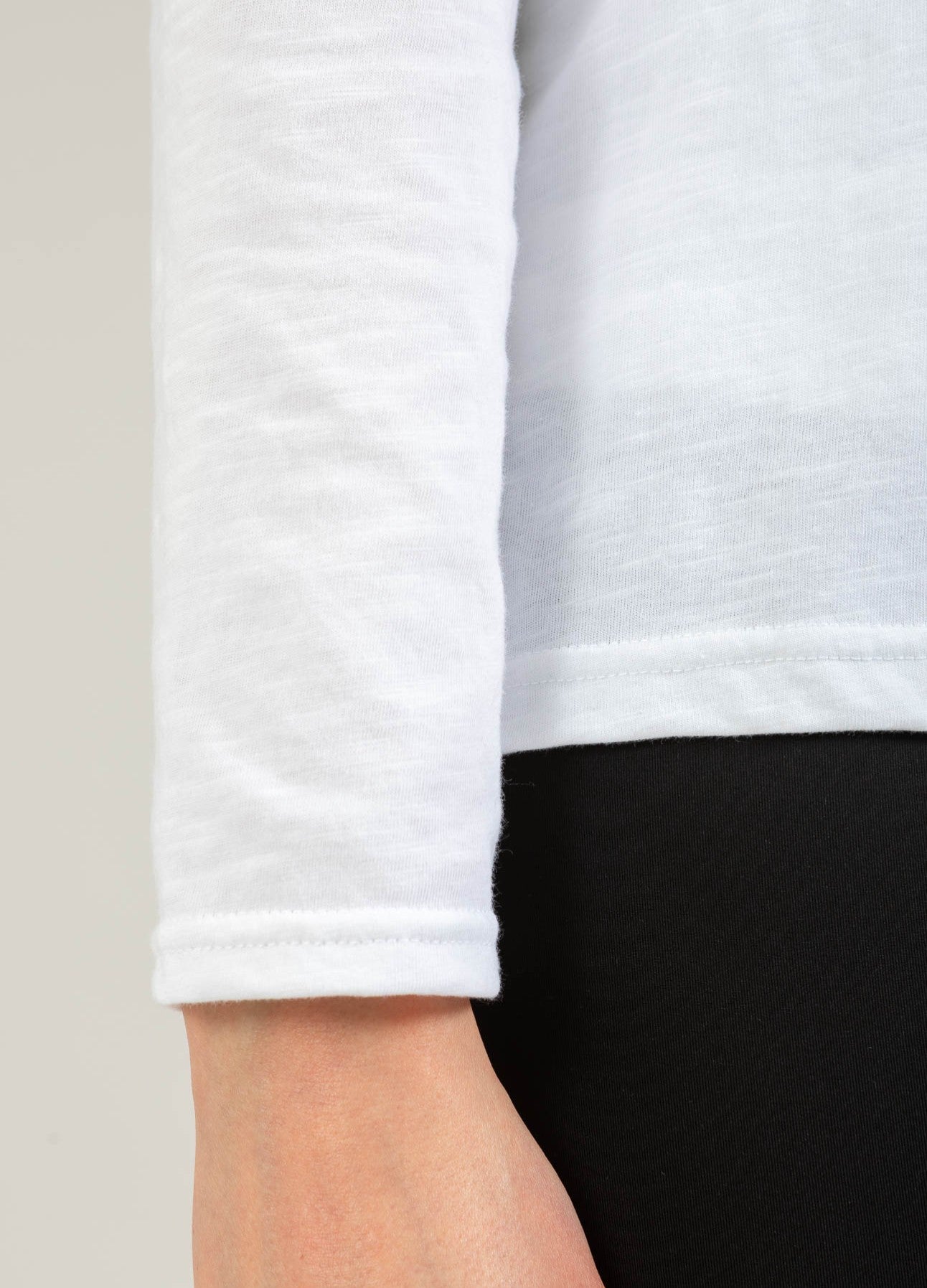 CC HEART LANGÆRMET V-HALS T-SHIRT - White