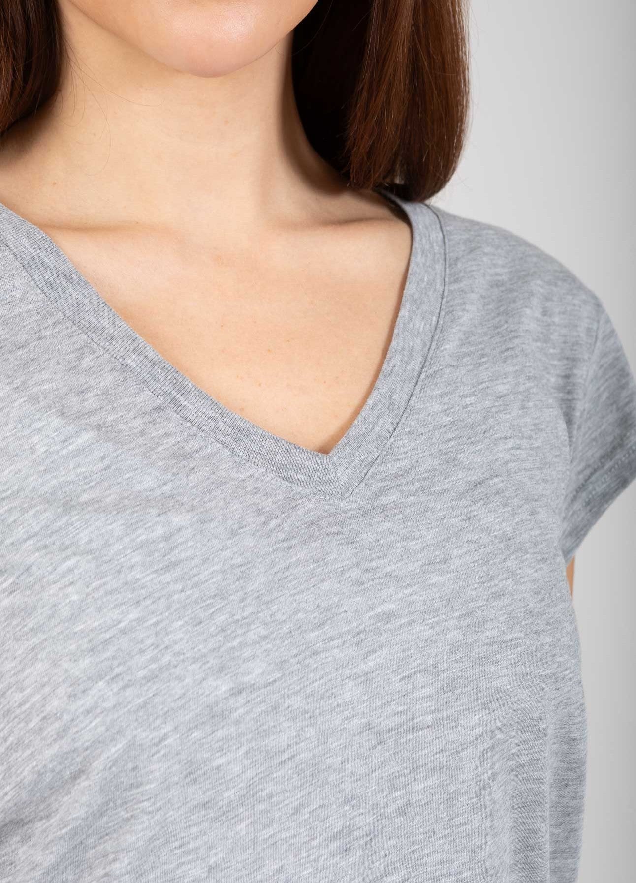 CC HEART V-HALS T-SHIRT - Light grey melange