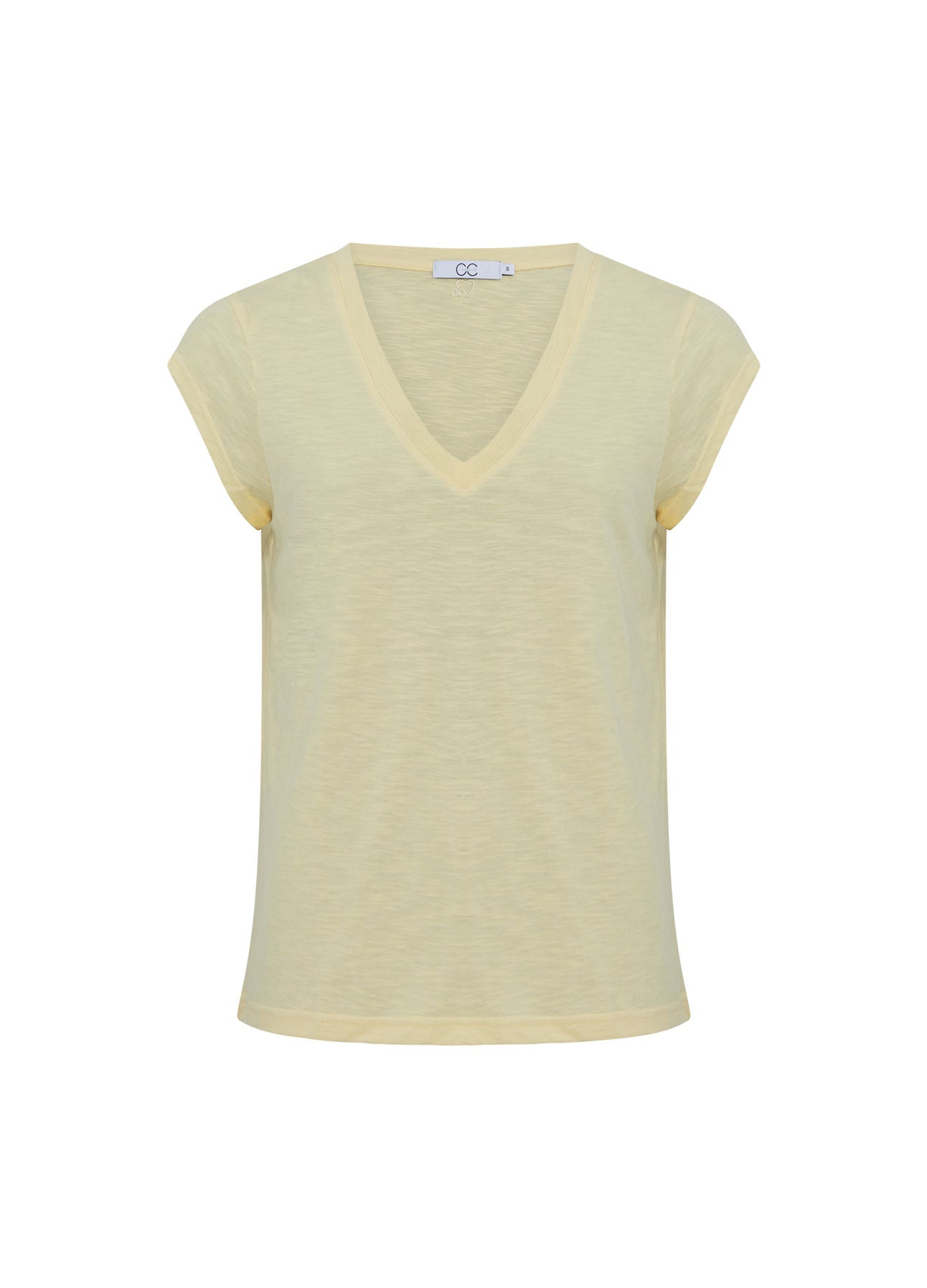 CC HEART V-HALS T-SHIRT - Light yellow