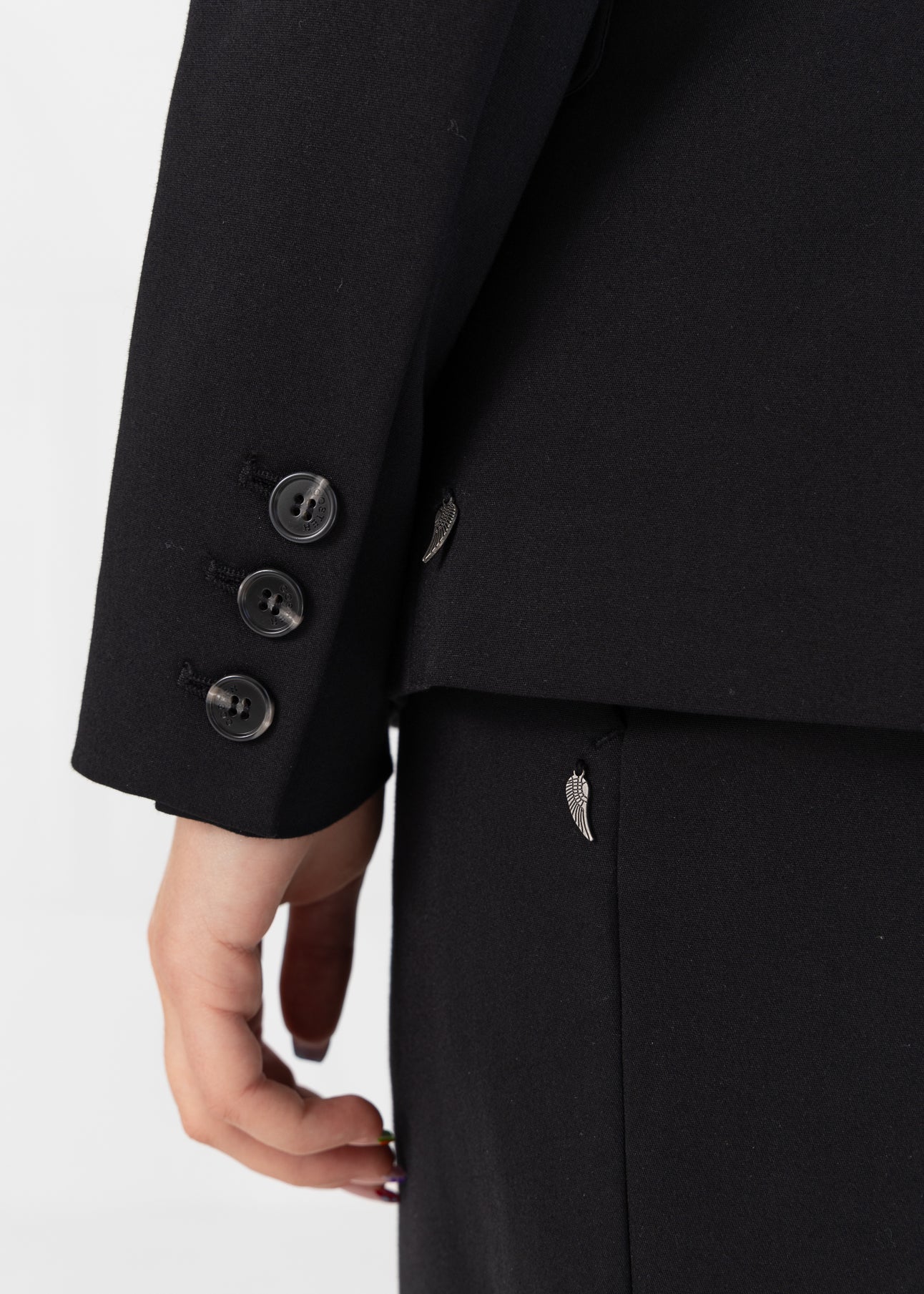 DOBBELTRADET BLAZER MED PRAKTISKE DETALJER - Black