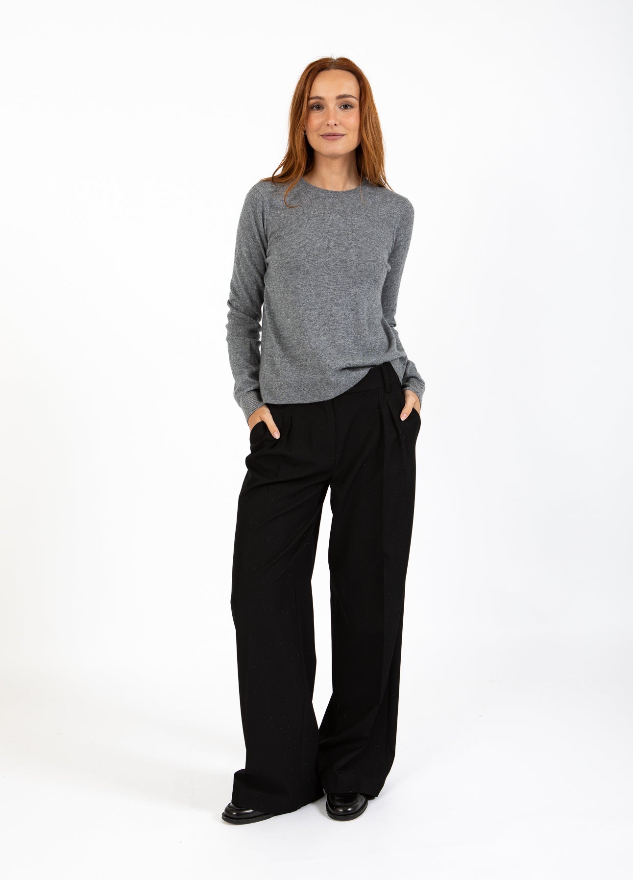 KASHMIR SWEATER - Grey melange