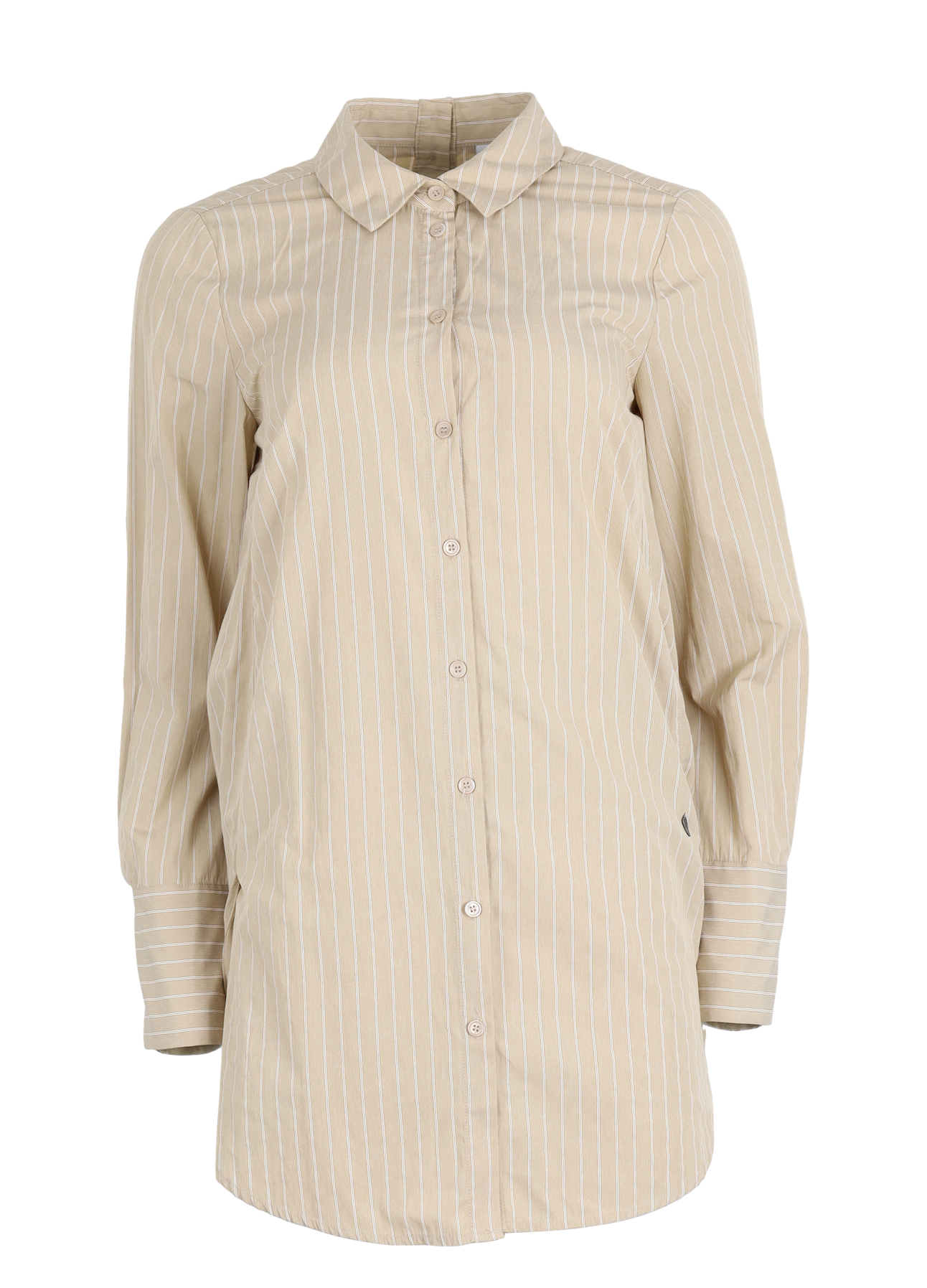 PRE-LOVED OVERSIZED SKJORTEKJOLE - Camel stripe