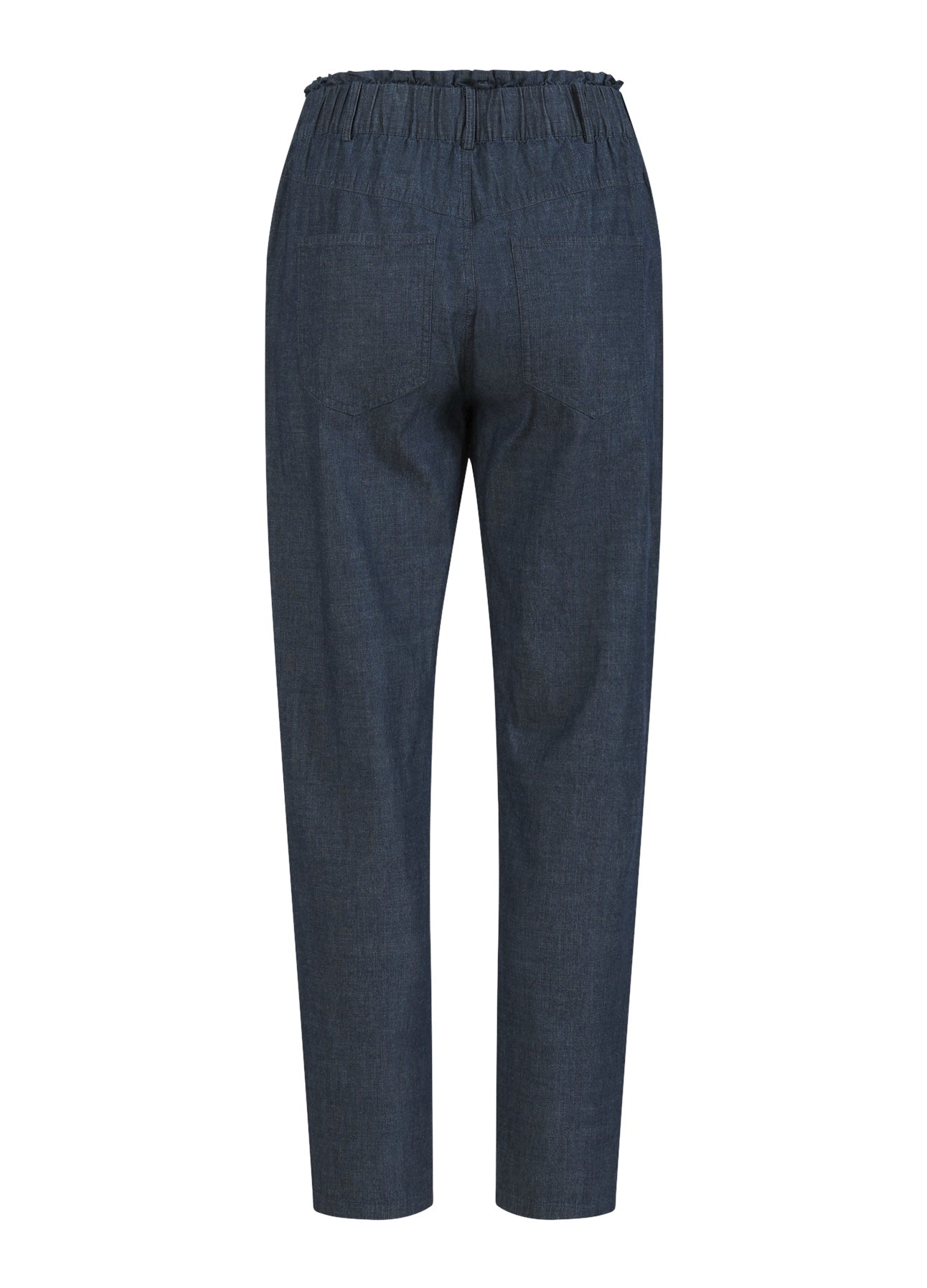 BUKSER MED ELASTISK TALJE - SILLE FIT - Medium blue denim