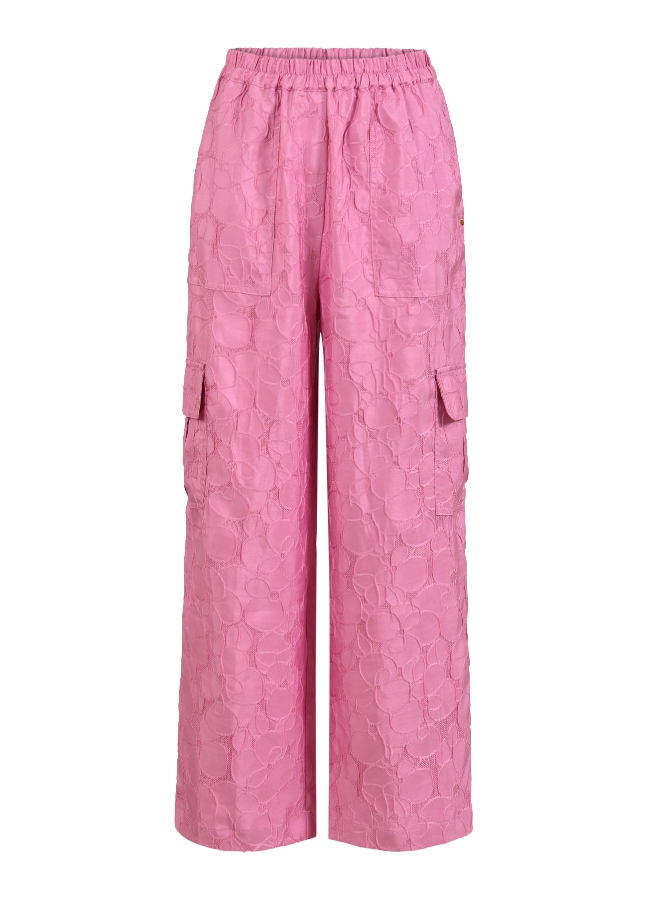 JACQUARD CARGO BUKSER - SILLE FIT - Magenta Mode