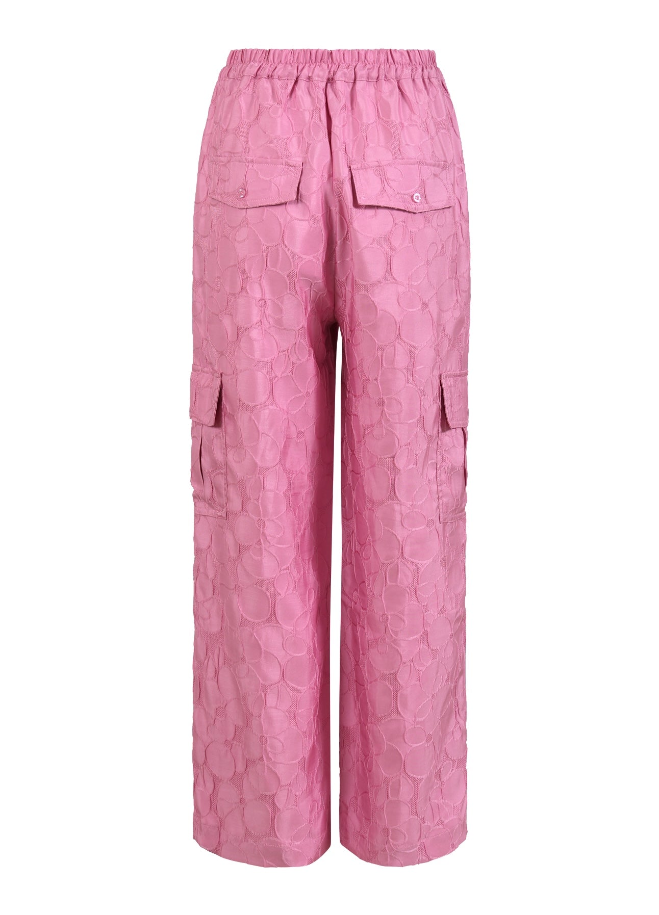 JACQUARD CARGO BUKSER - SILLE FIT - Magenta Mode