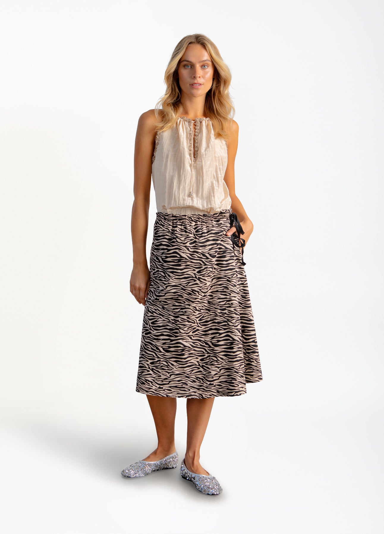 WRAPNEDERDEL I ZEBRA PRINT - Zebra print Rabat