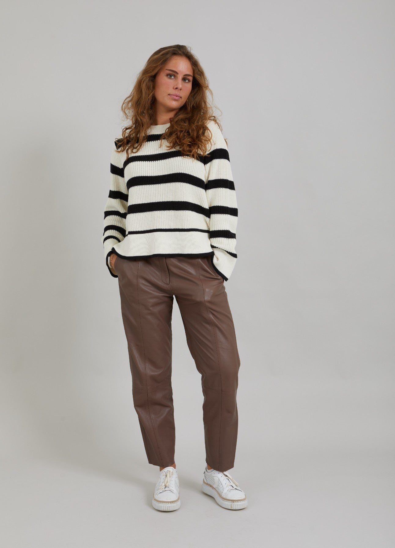 LÆDERBUKSER - LUCIA FIT - Spring brown