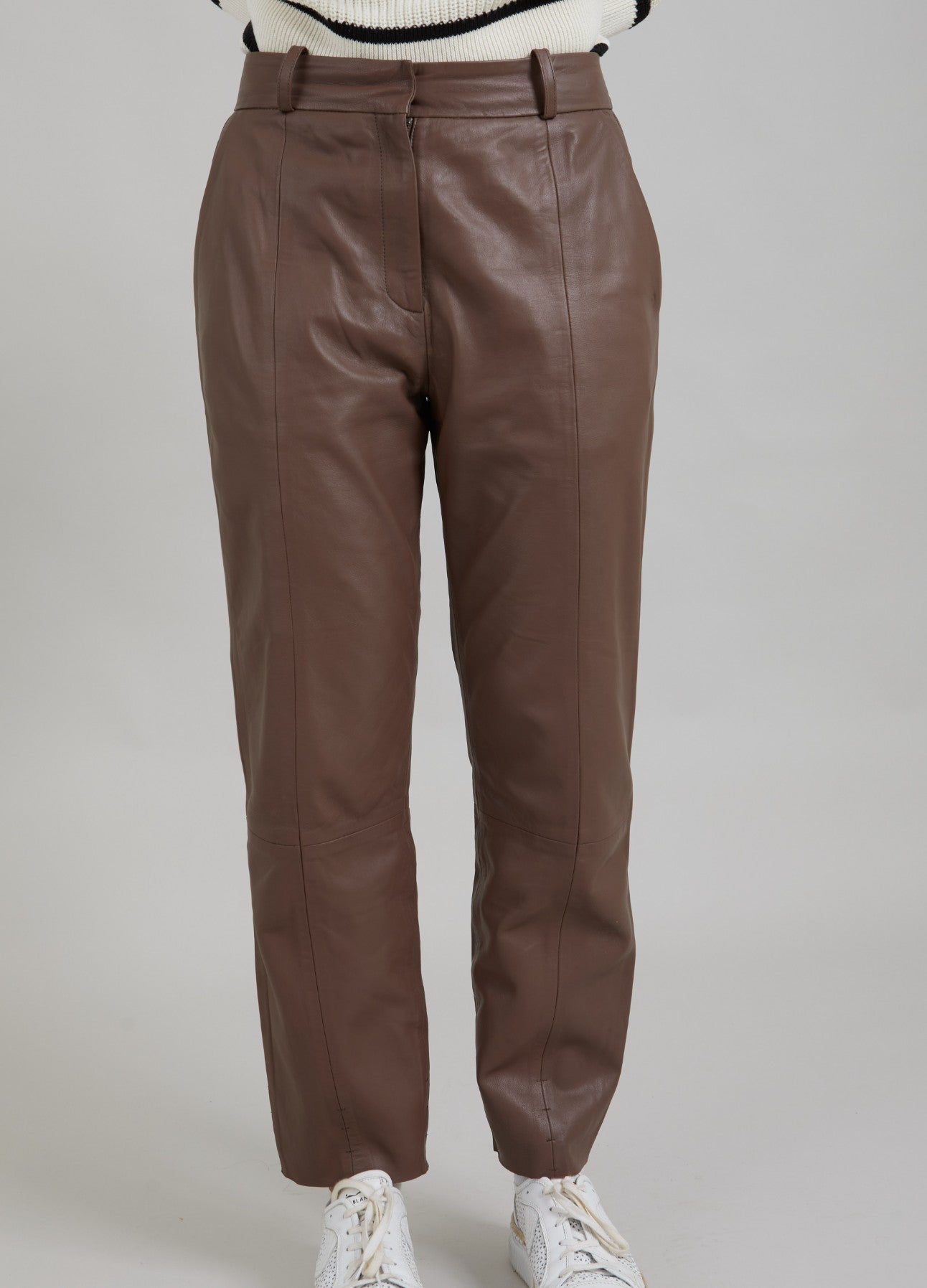 LÆDERBUKSER - LUCIA FIT - Spring brown