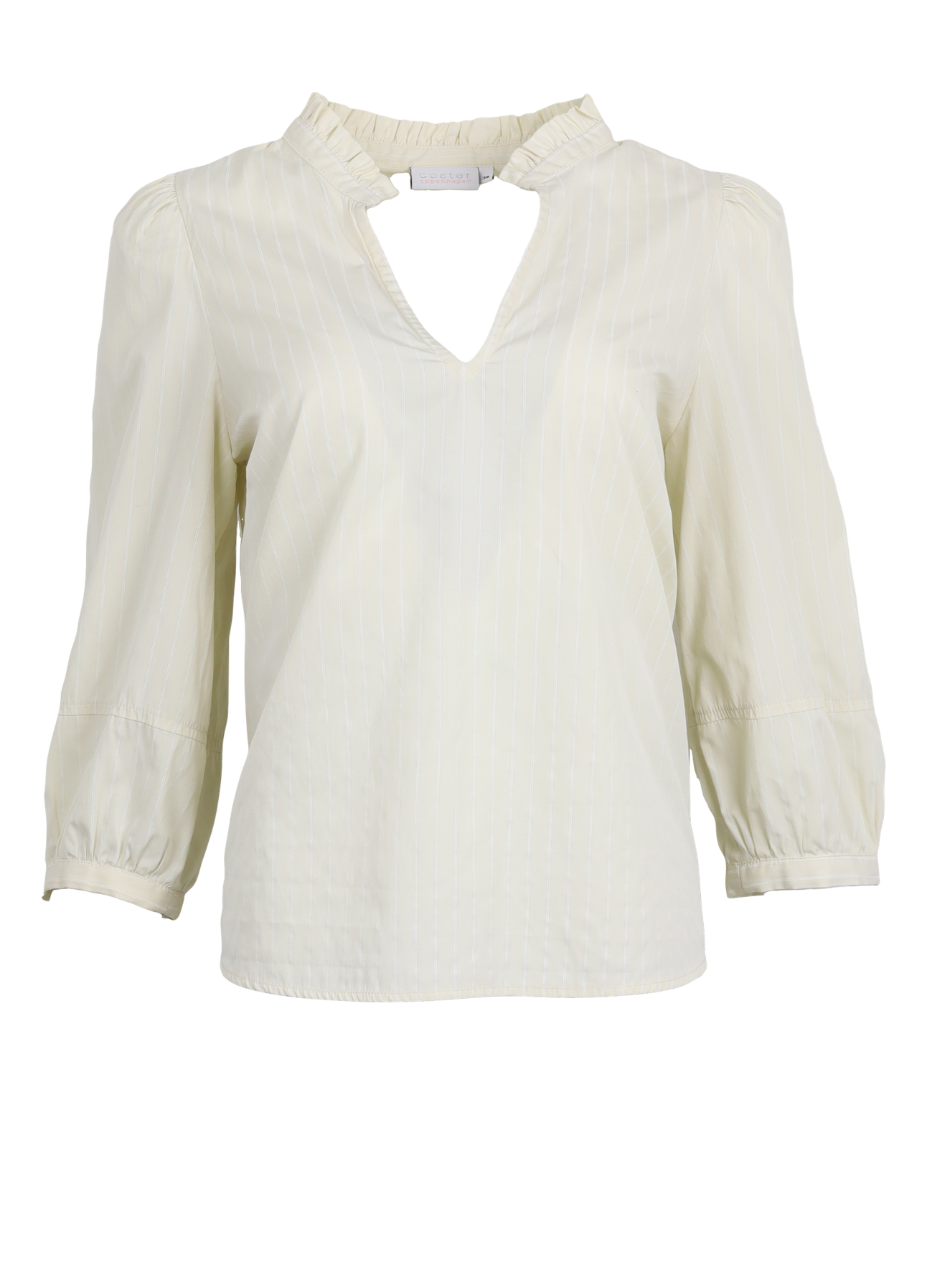 PRE-LOVED BLUSE MED LÆG - Cream stripes