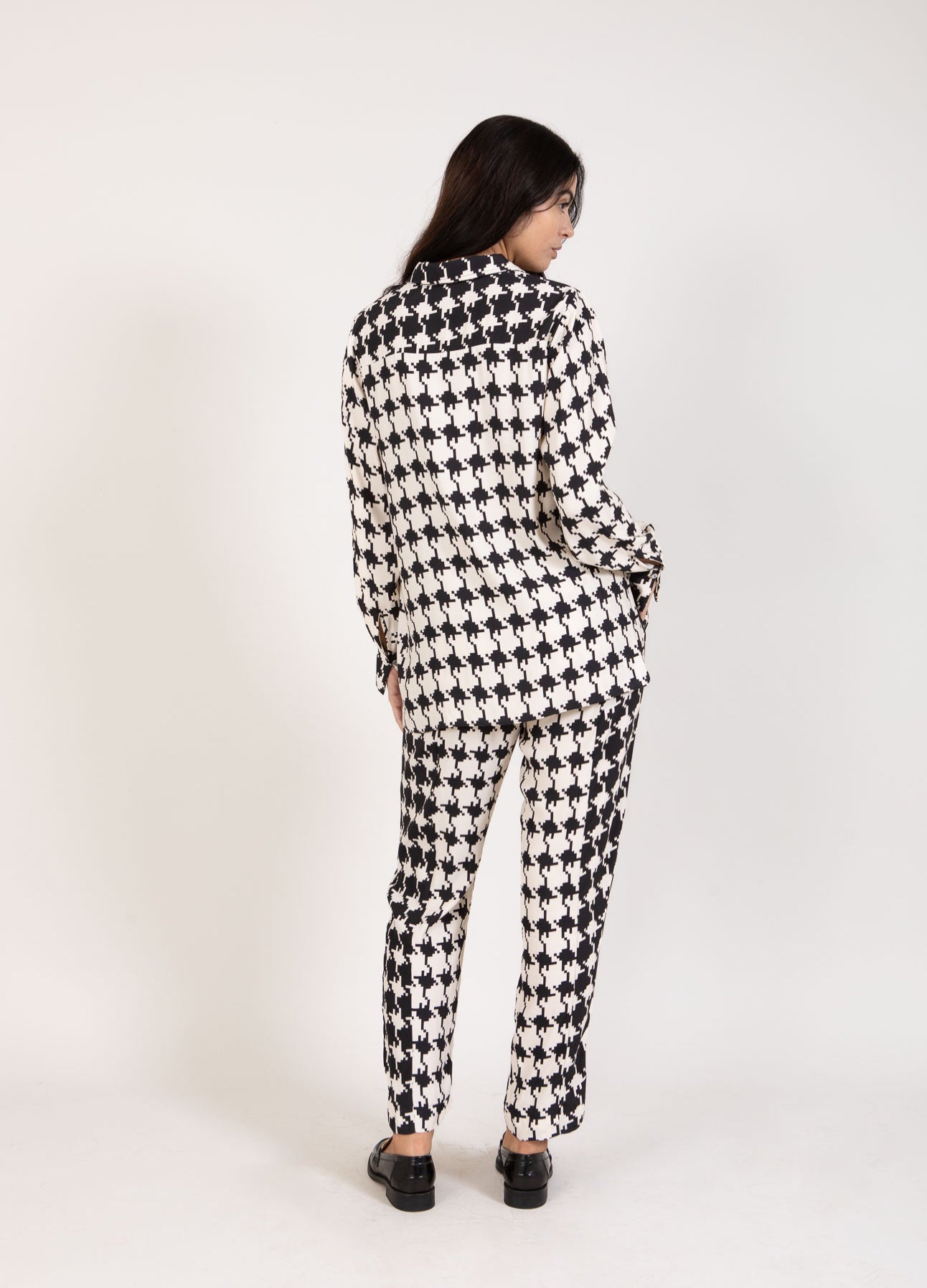 BUKSER I HOUNDSTOOTH PRINT - STELLA FIT - Houndstooth mix print