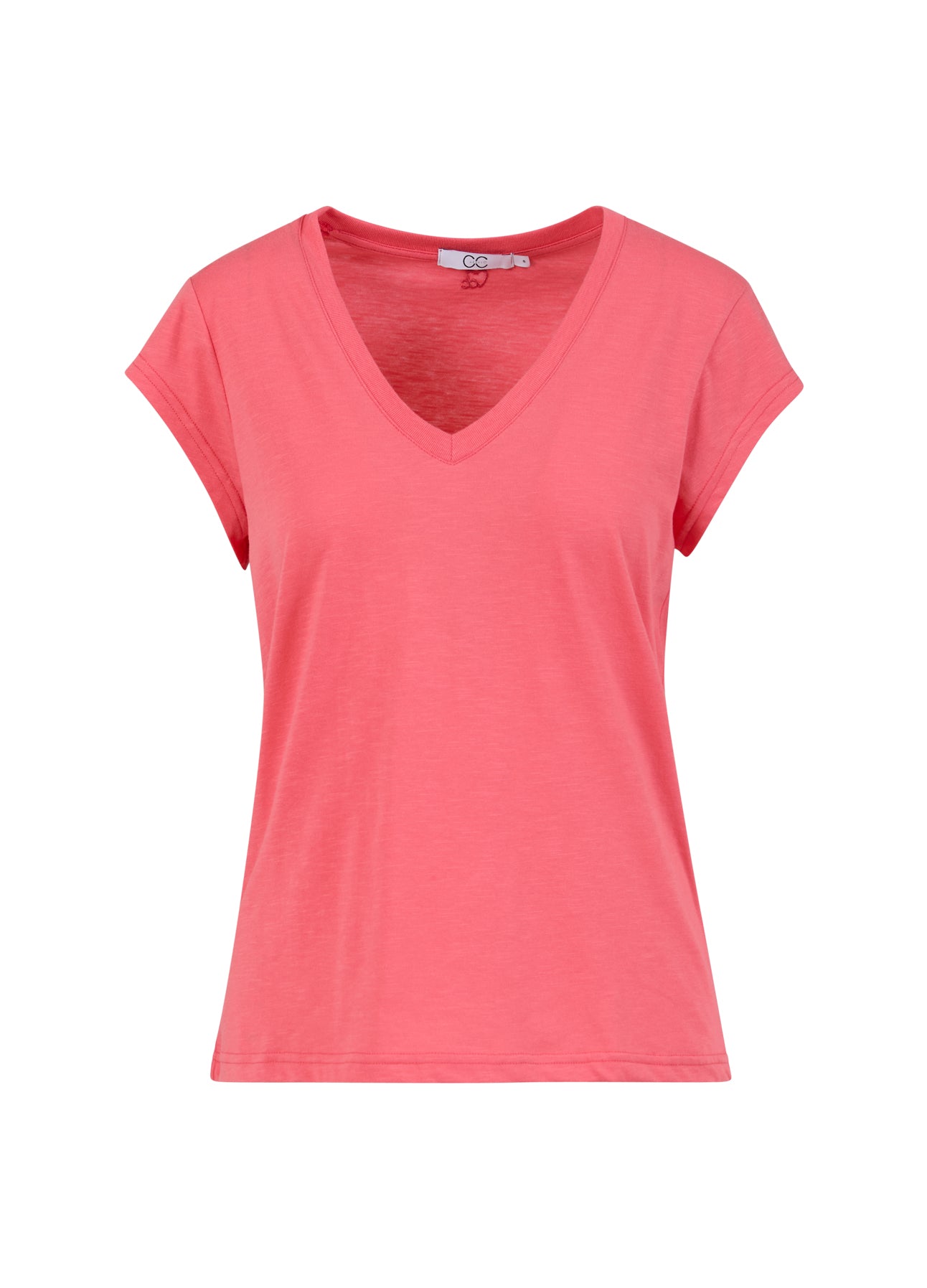 CC HEART V-HALS T-SHIRT - Light intense pink