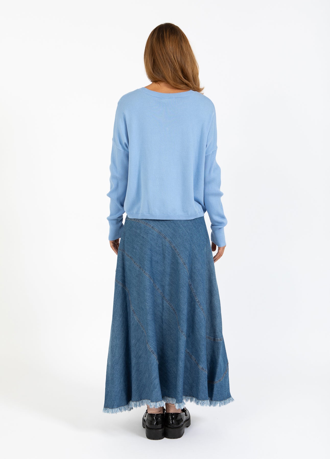 DENIM NEDERDEL - Denim blue