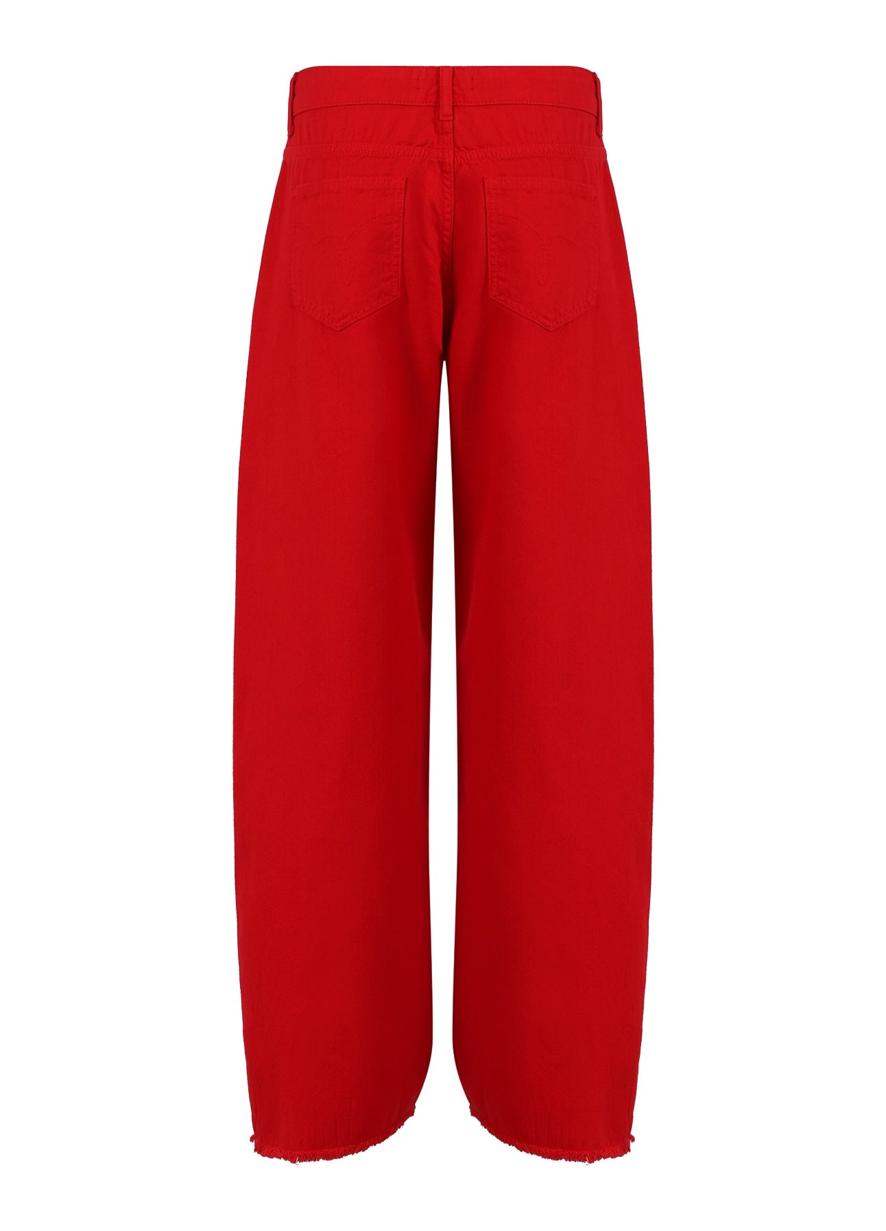 JEANS MED RÅ KANTER - PETRA FIT - Scarlet red på udsalg