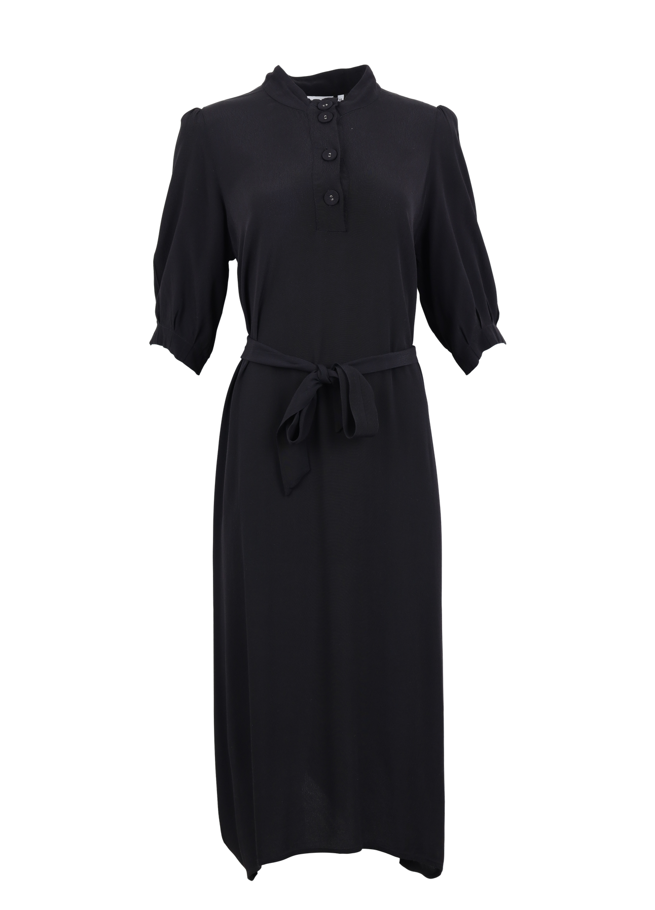 PRE-LOVED MAXI KJOLE MED KNAPPER OG TALJEBÅND - Black