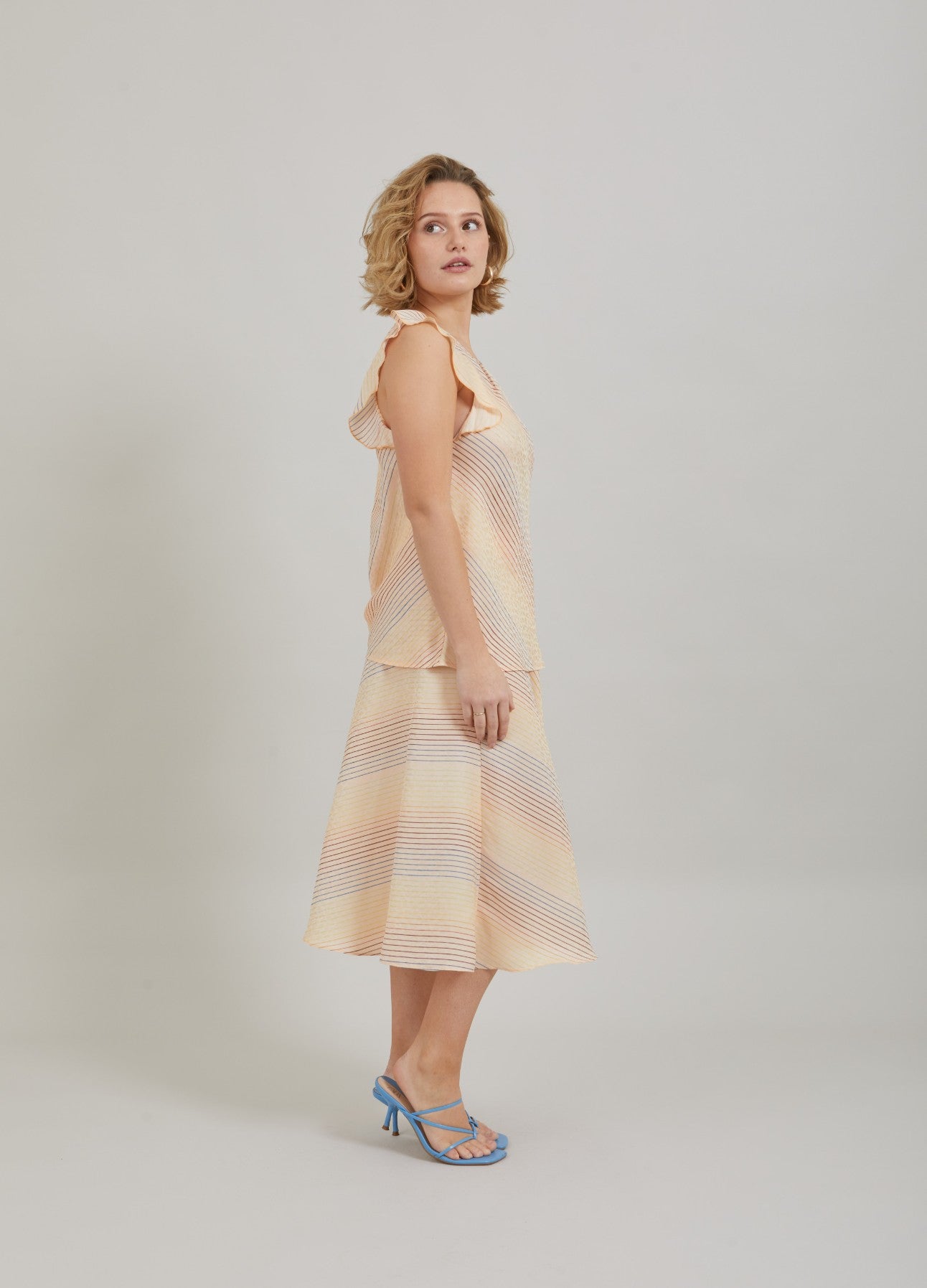TOP M. STRIBET REGNBUE PRINT - Rainbow stripe print