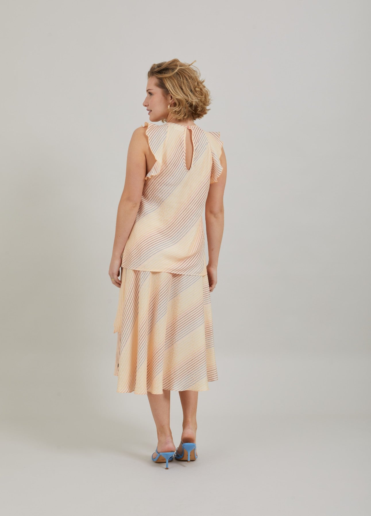 TOP M. STRIBET REGNBUE PRINT - Rainbow stripe print