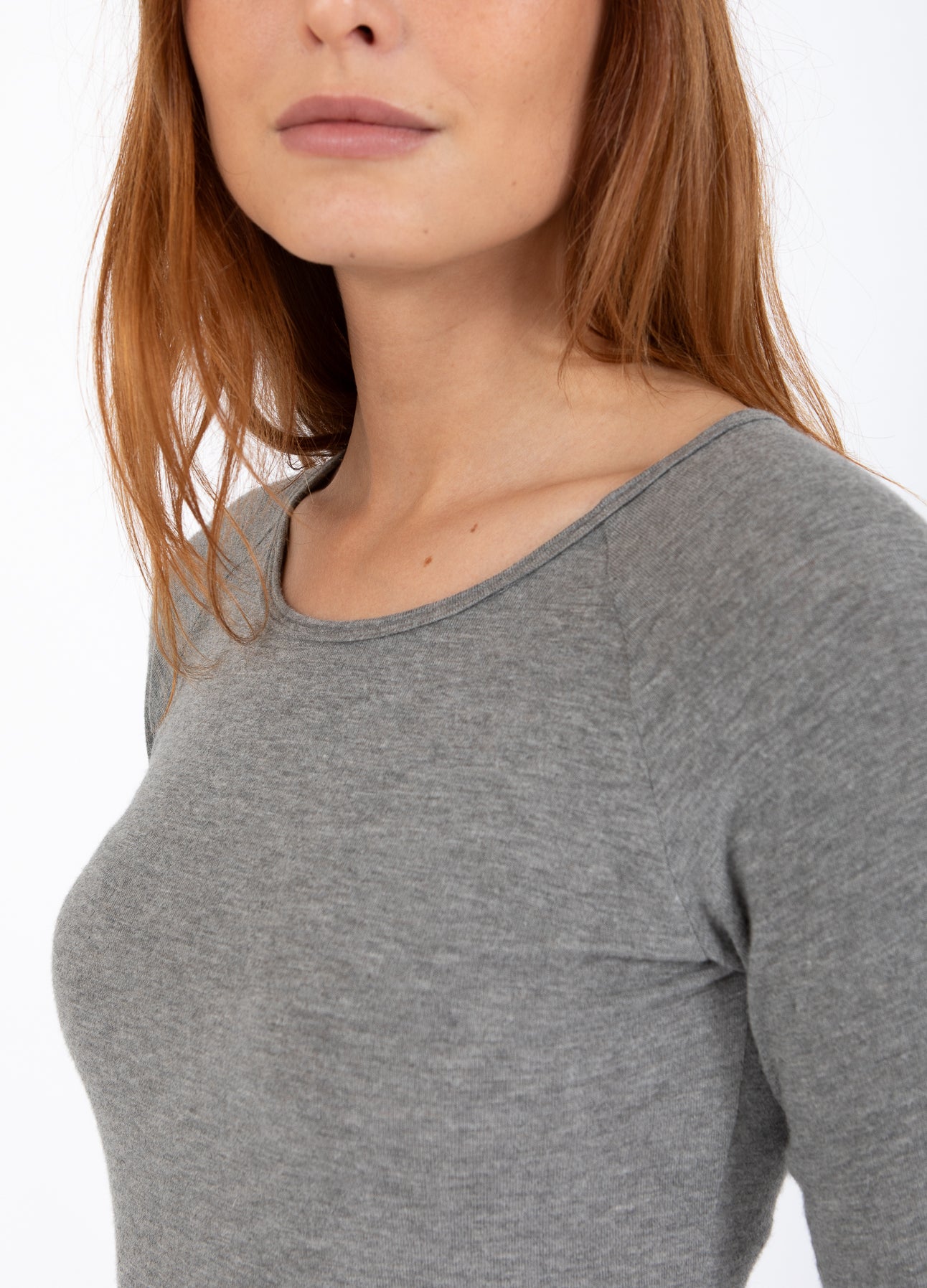 CC HEART LANA STRIK MED LANGE ÆRMER - Grey melange