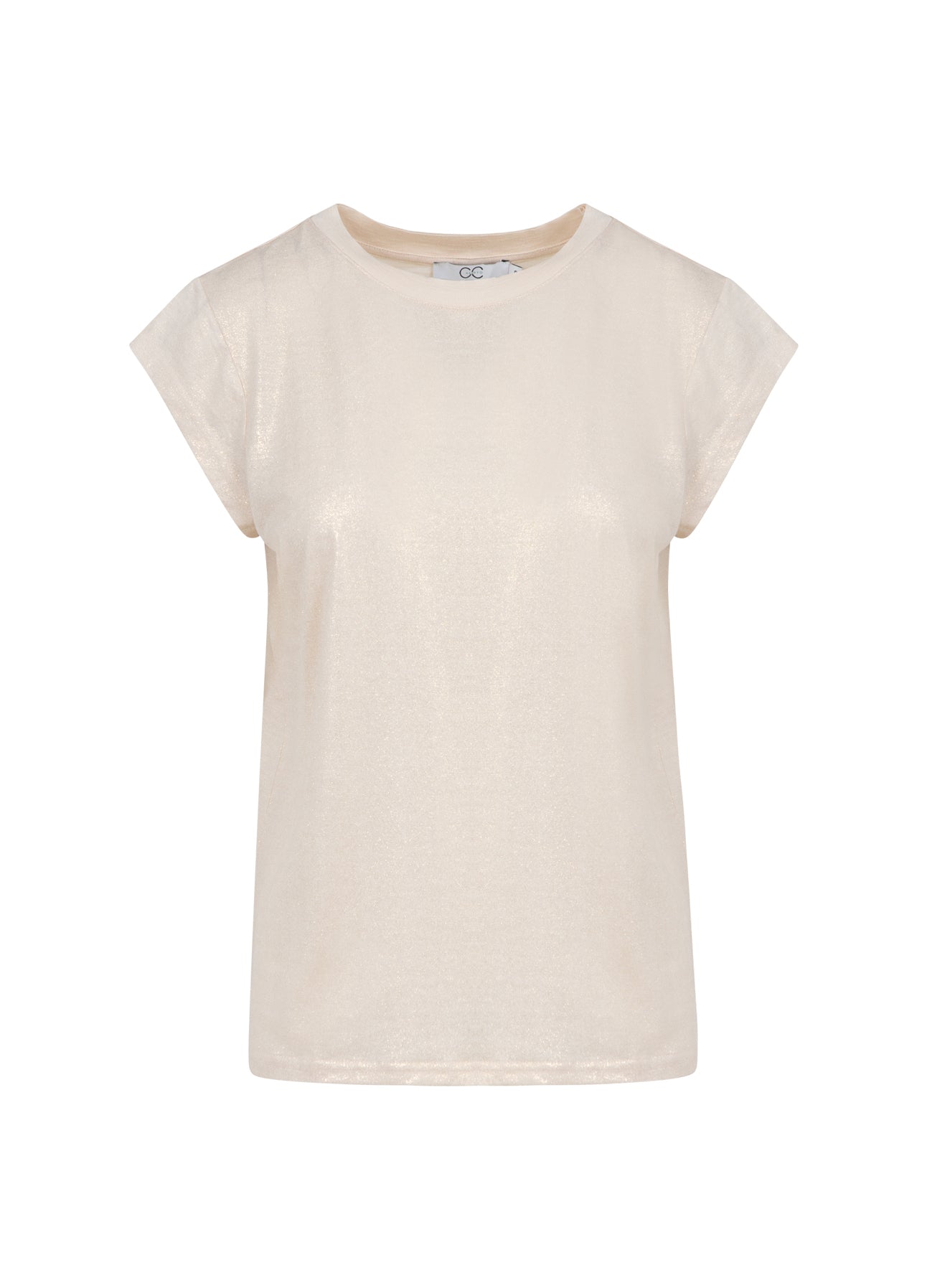 CC HEART METALLIC T-SHIRT - KORT ÆRME - Sand/gold