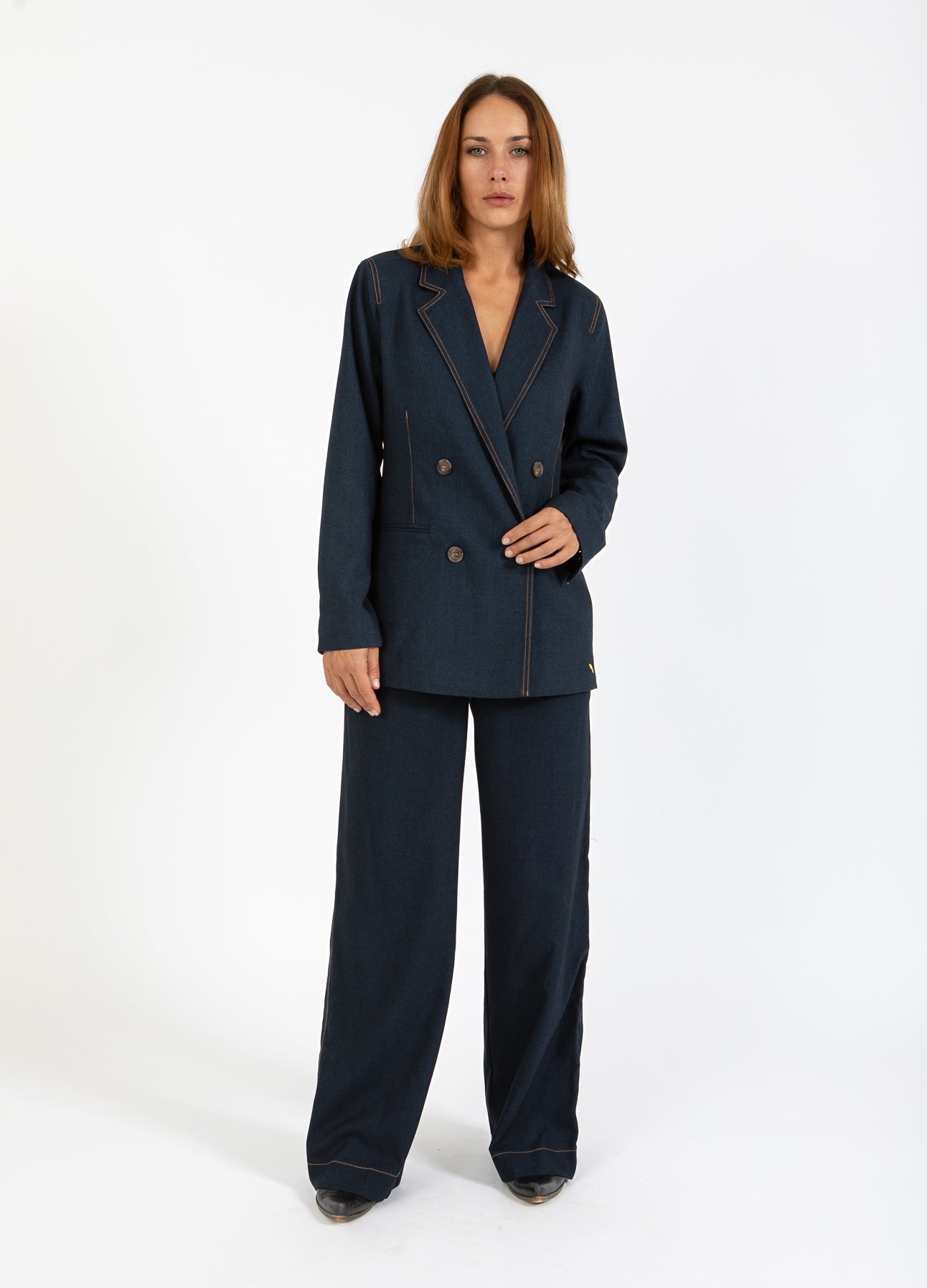DOBBELTBRYSTET BLAZER - Night blue