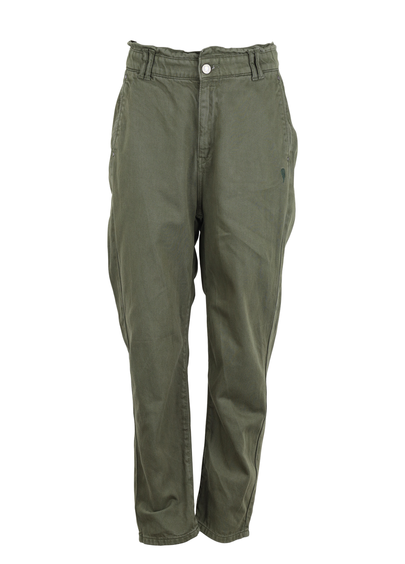 PRE-LOVED BLØD DENIMBUKS MED LØST FIT - Hunter Green