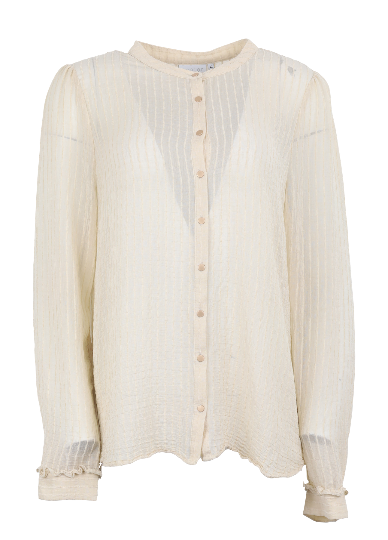 PRE-LOVED Longsleeved shirt w. frill at cuffs - Off white