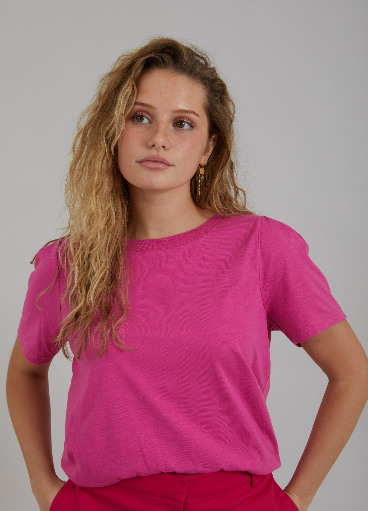 T-SHIRT M. PRESSEFOLDER - Raspberry pink