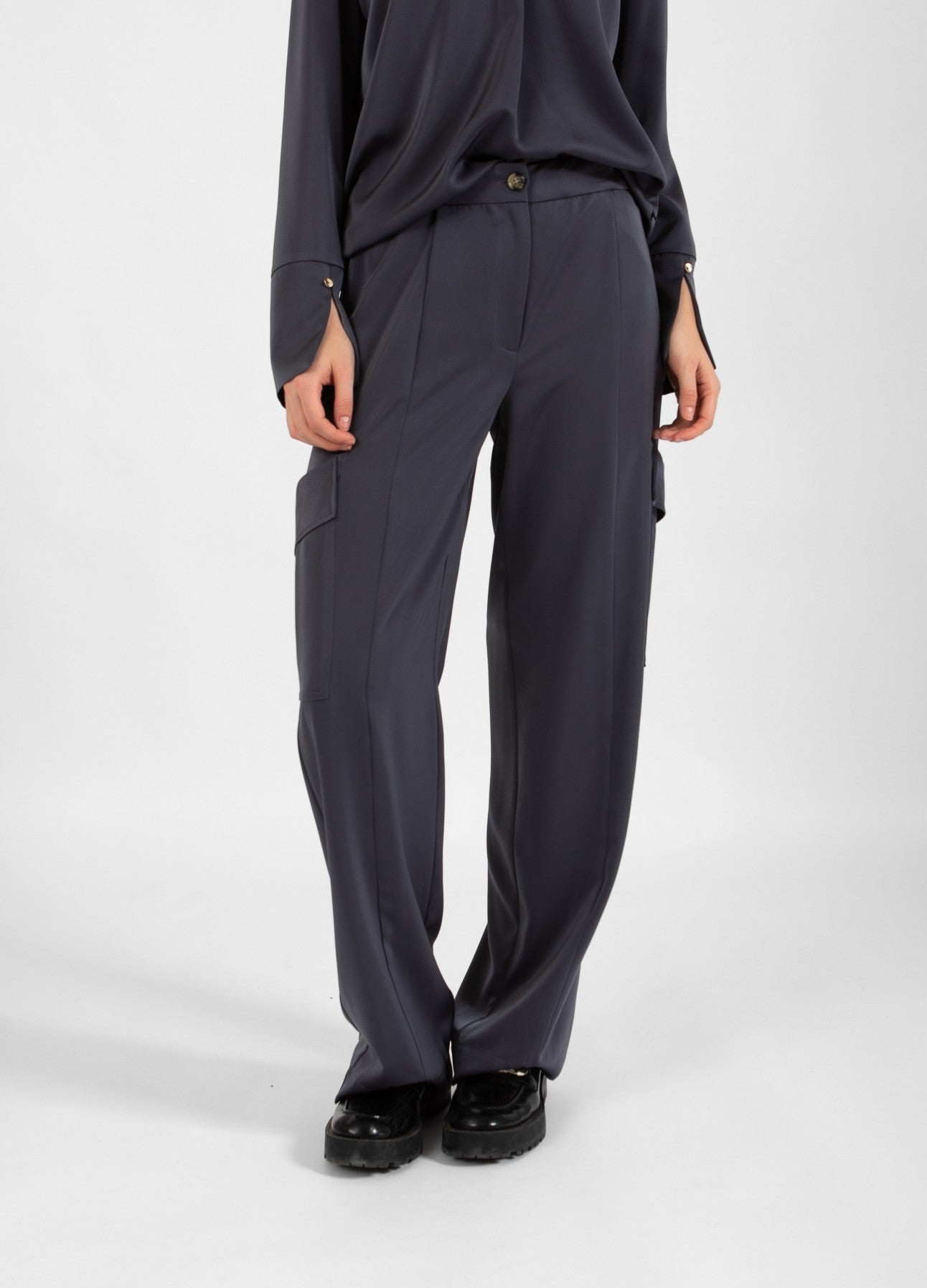 CARGO BUKSER I SATIN - PETRA PASFORM - Dark grey