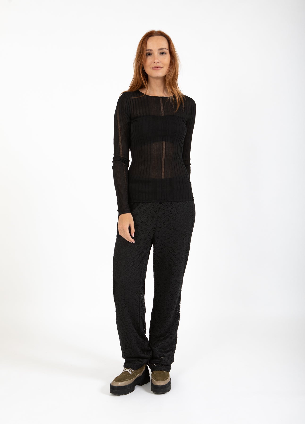 CC HEART GRACE FINT STRIK BLUSE - Black