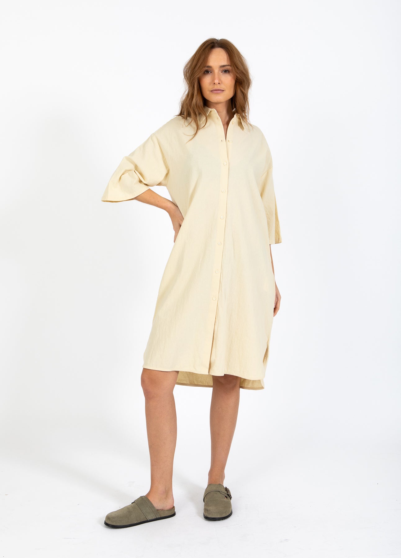 CC HEART SCOUT HØR-LOOK SKJORTEKJOLE - Light honey