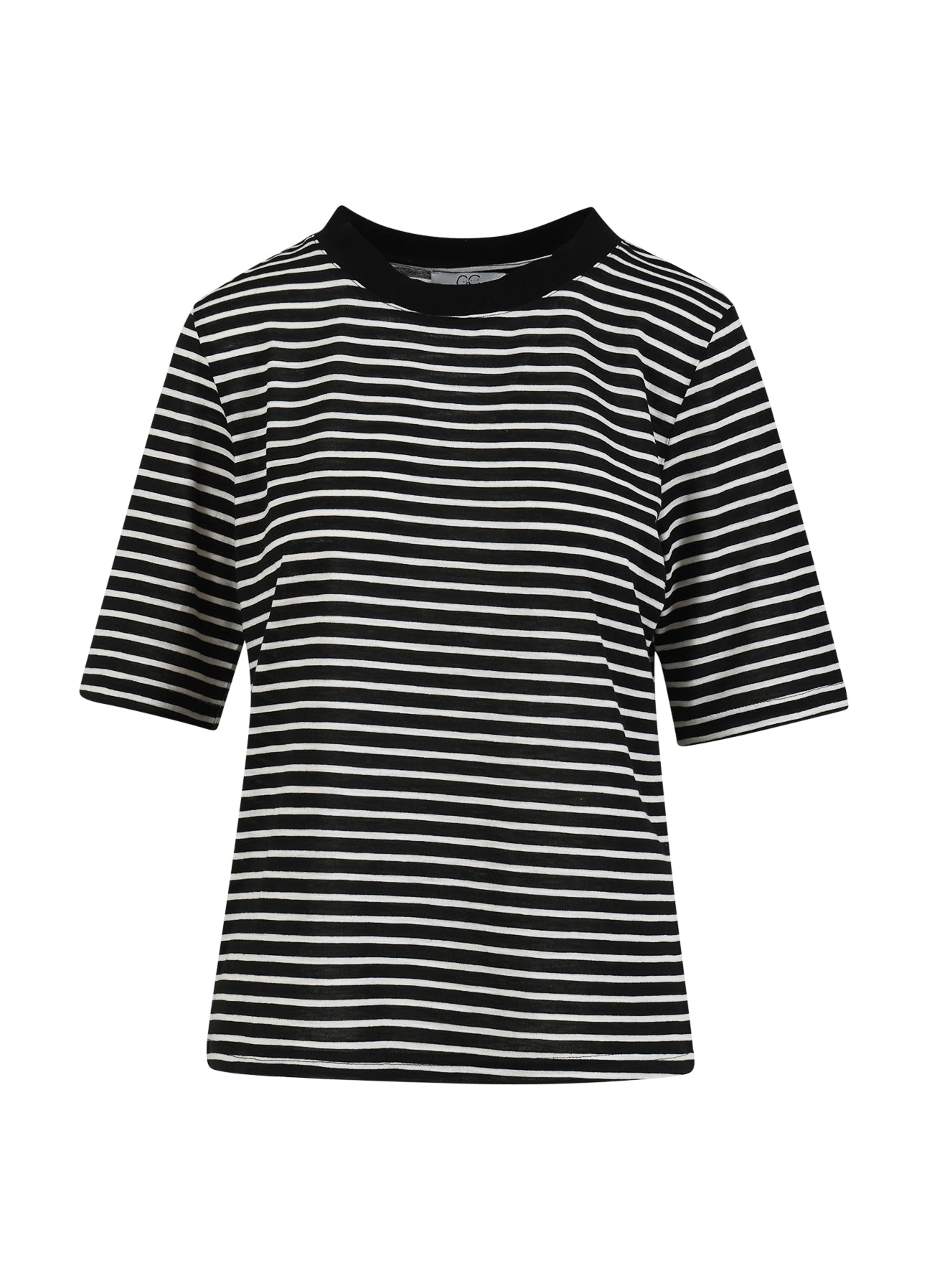 CC HEART SILLA STRIBET KORTÆRMET T-SHIRT - Black/off white stripes Online nu