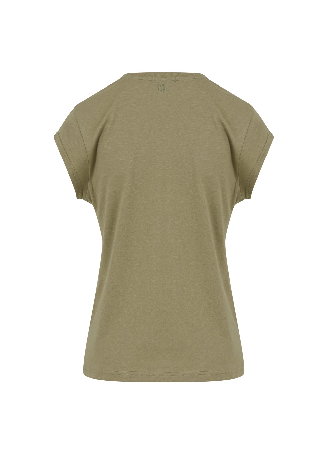 CC HEART V-HALS T-SHIRT - Dusty olive