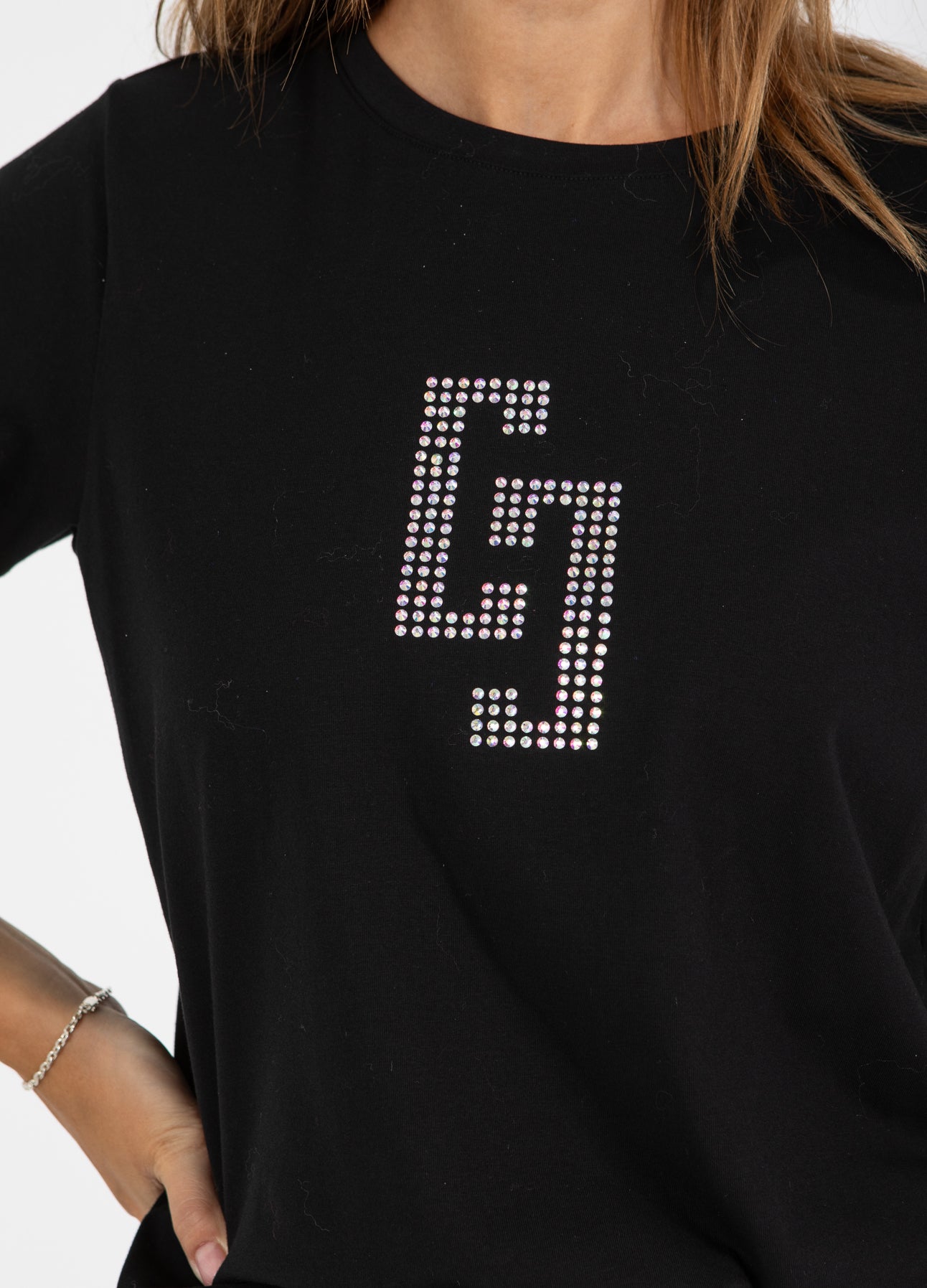 CC RHINSTEN T-SHIRT - Black