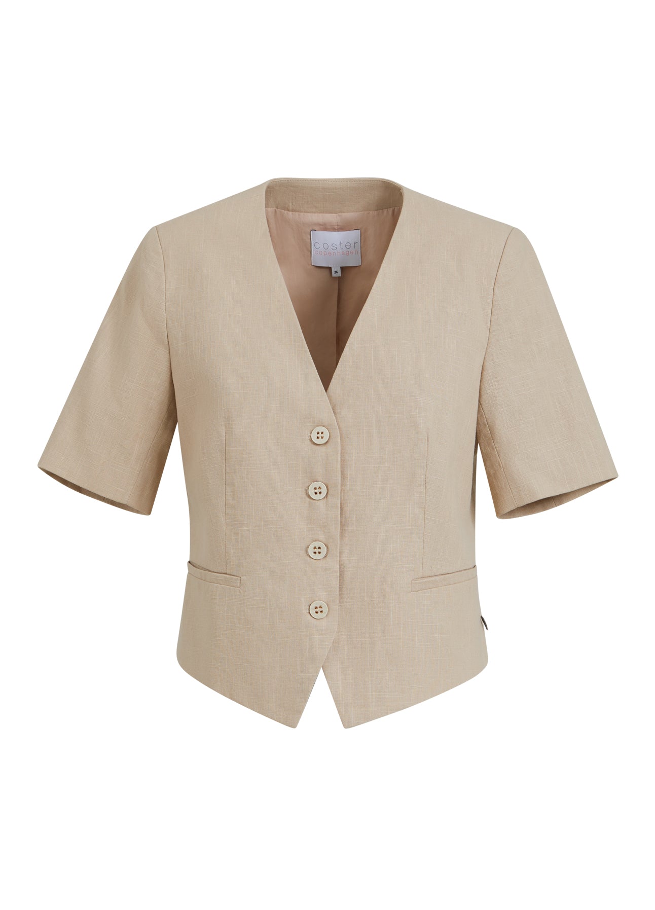 CROPPED BLAZER M. KORTEÆRMER - Light beige