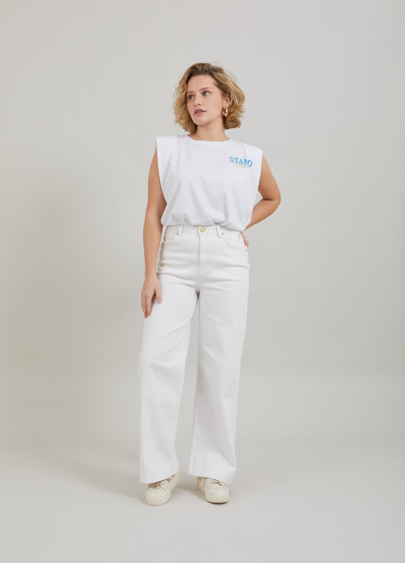 HØJTALJEDE JEANS - PETRA FIT - White