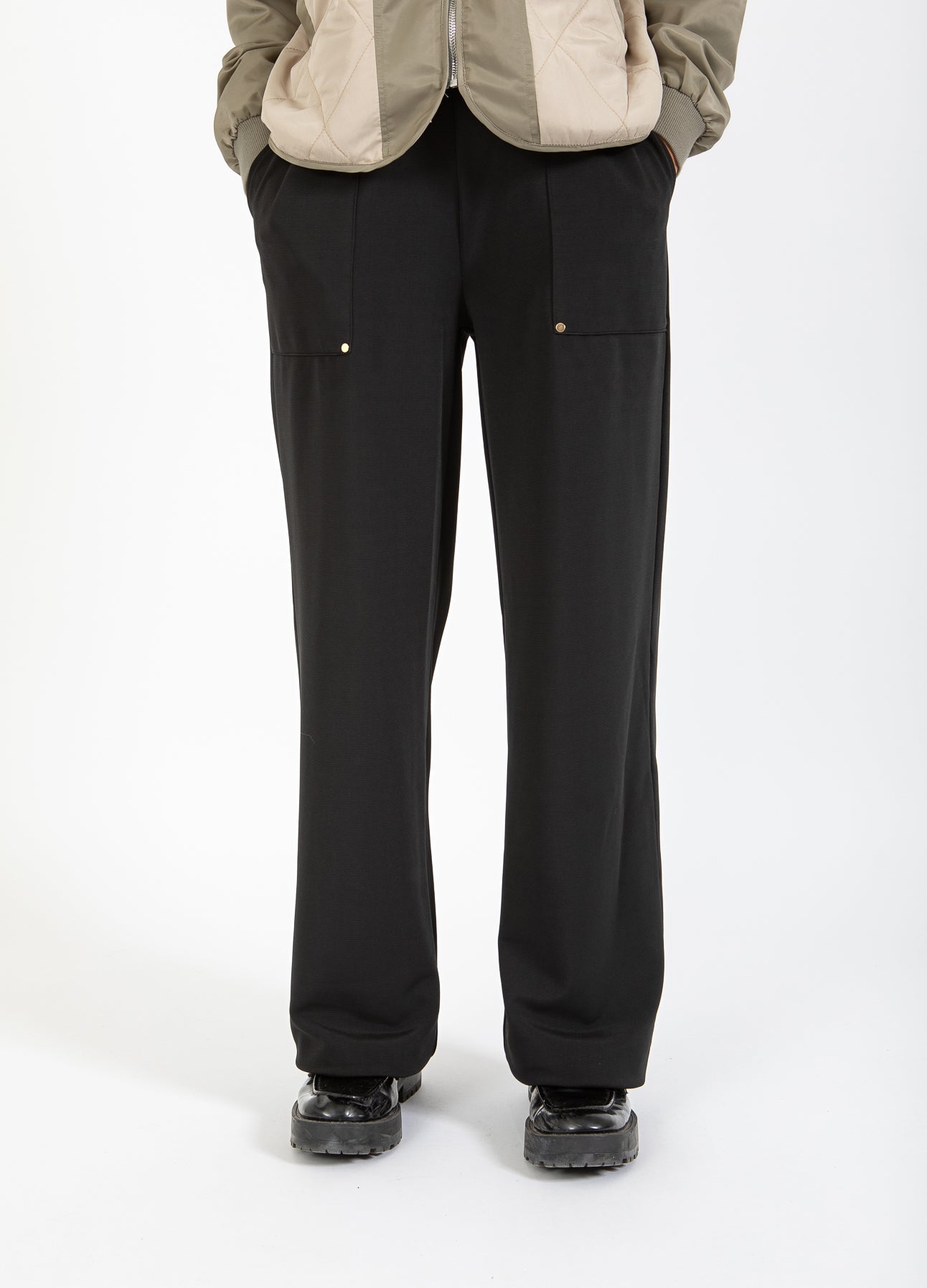 SPORTY BUKSER - SILLE FIT - Black Online salg