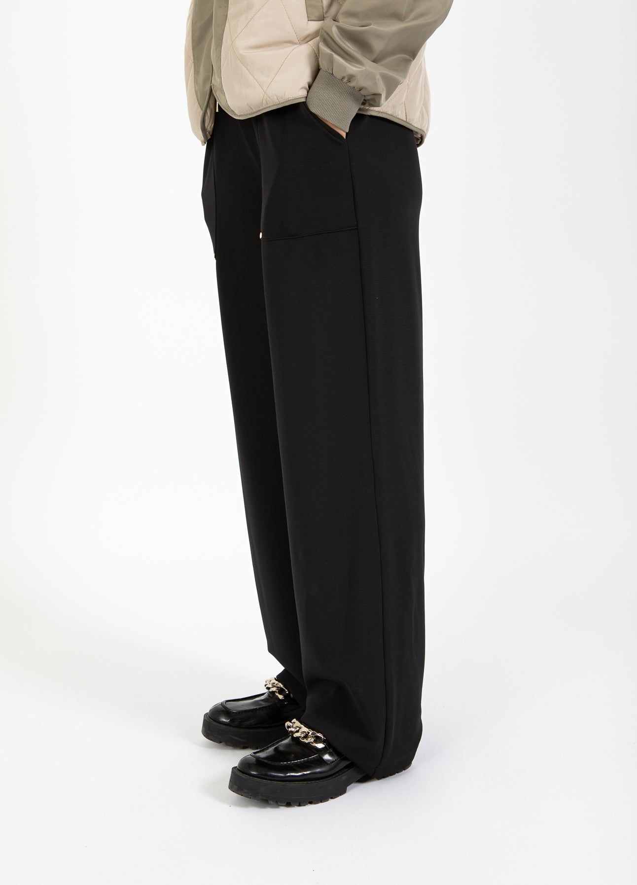 SPORTY BUKSER - SILLE FIT - Black Online salg