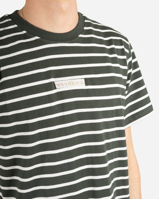 Menak stripe tee - Army/Kit