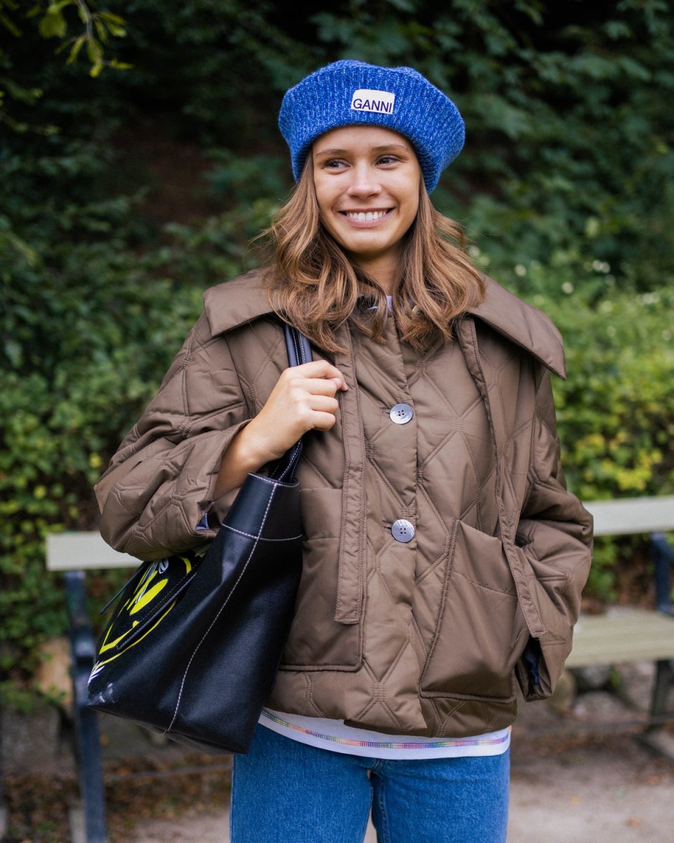 Ripstop Quilt Big Collar Jacket - Teak