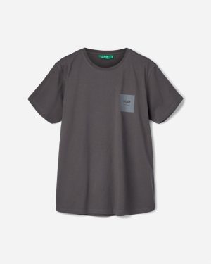 Lyø Organic Tee - Dark Steel Online Hot Salg