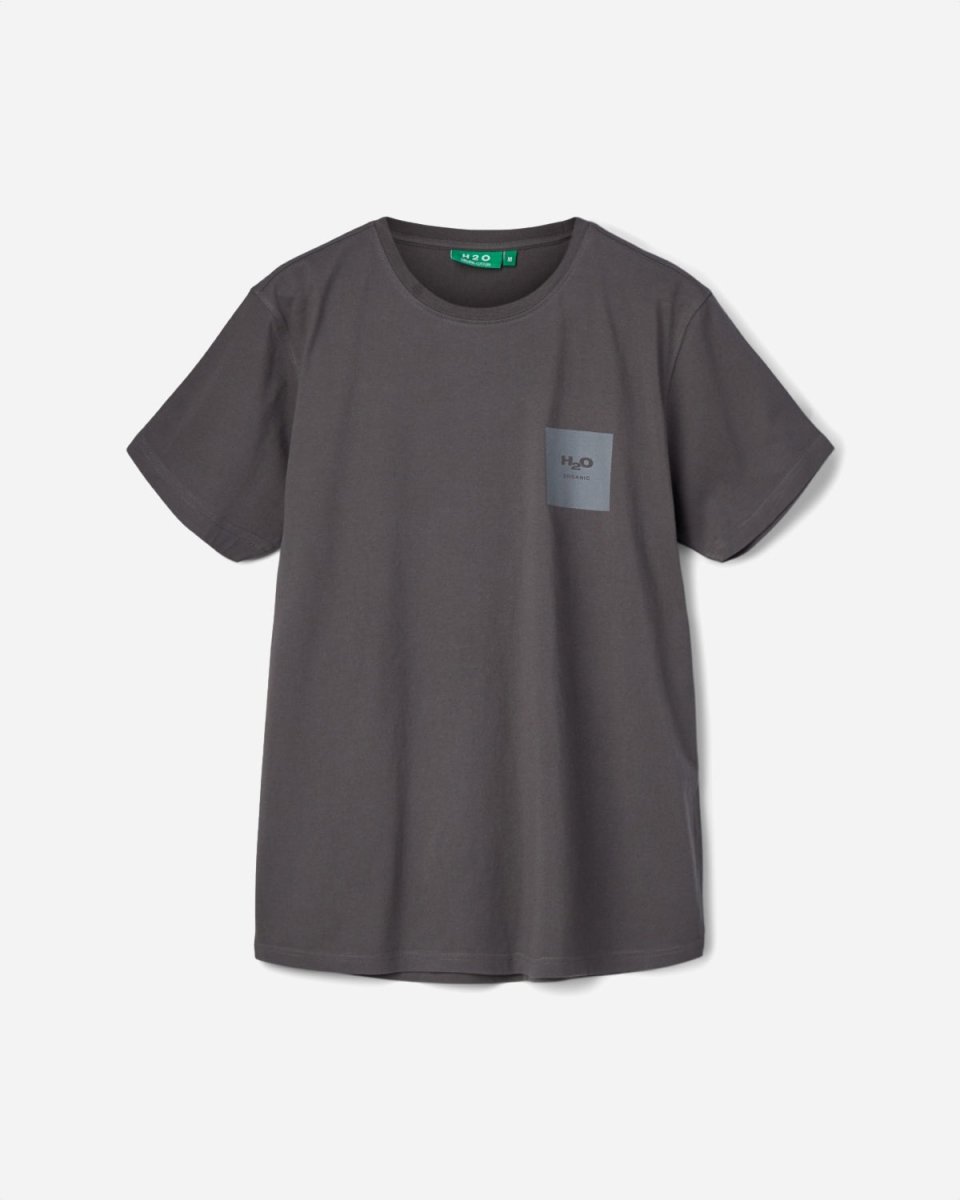 Lyø Organic Tee - Dark Steel Online Hot Salg