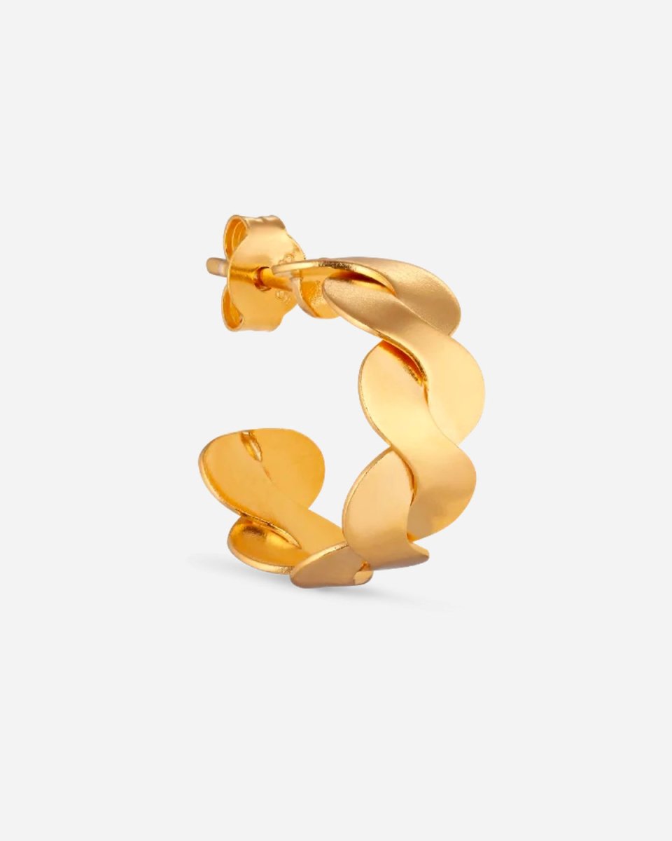 Small Wavy Hoop - Gold