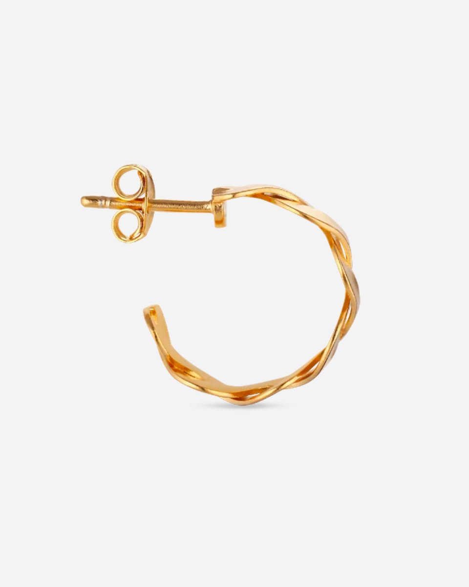 Small Wavy Hoop - Gold