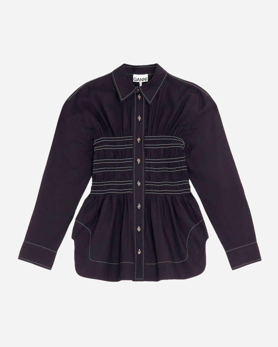 Cotton Poplin Blouse - Black