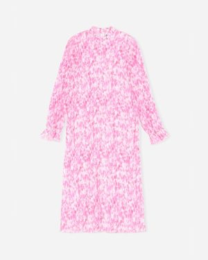 Pleated Georgette Dress - Sweet Lilac Online