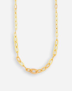 Row Chain Necklace - Guld Online salg