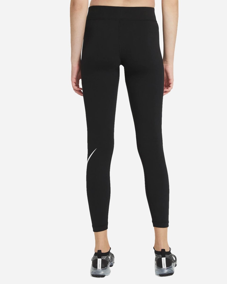 Women's Mid-Rise Swoosh Leggings - Black/White Levere