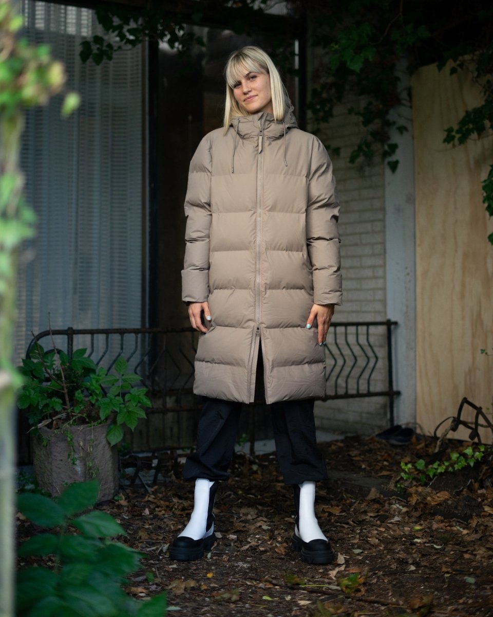 Long Puffer Jacket - Taupe
